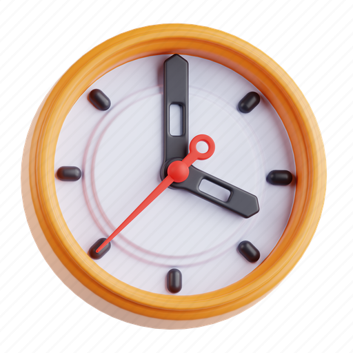Clock, 3d icon, 3d illustration, 3d render, essential interface, time, schedule 3D illustration - Download on Iconfinder