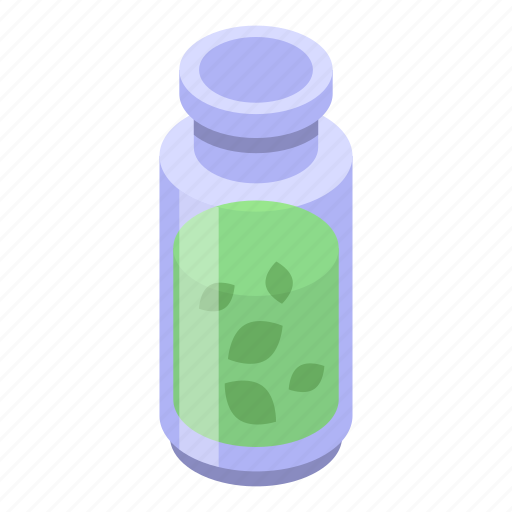 Green, essential, oils, isometric icon - Download on Iconfinder
