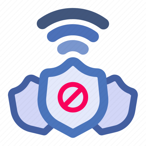 Internet, network, online, security, shield, signal, blocked icon - Download on Iconfinder