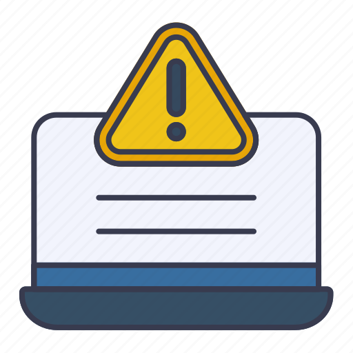 Laptop, alert, warning, danger, attention, notification icon - Download on Iconfinder