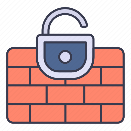 Unlocked, brick, secure, security, firewall icon - Download on Iconfinder