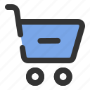 cart, essential, remove, shop, store