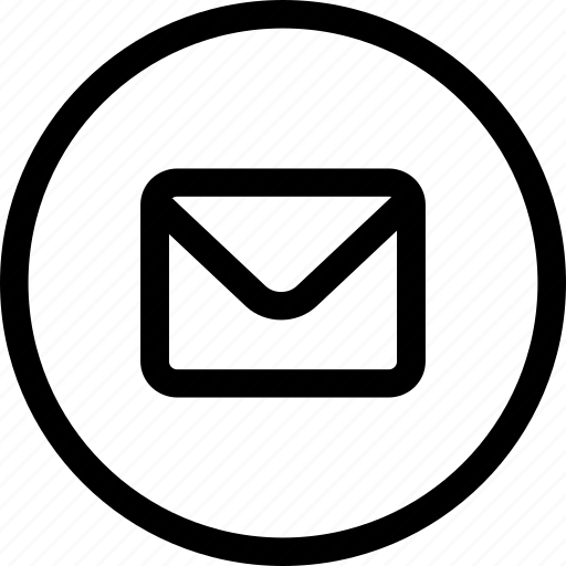 Envelope, elegant, circle, minimalist, message, communication, email icon - Download on Iconfinder