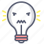 angry, bulb, emoji, light, lightbulb, loud, scream 