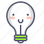 bulb, emoji, happy, light, lightbulb, smile 