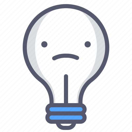 Bulb, emoji, light, lightbulb, sad icon - Download on Iconfinder