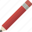 draw, edit, pencil, red, tool 