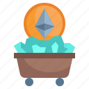 mining, ethereum, cart, cryptocurrency, digital, currency