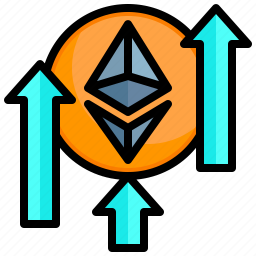 Increase, ethereum, coin, cryptocurrency, advantages, up, arrow icon - Download on Iconfinder