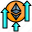 increase, ethereum, coin, cryptocurrency, advantages, up, arrow 