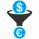 conversion, currency, euro, european, effect, filter, sale funnel
