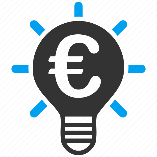 Euro, european, innovation, electric, light bulb, power, science icon - Download on Iconfinder