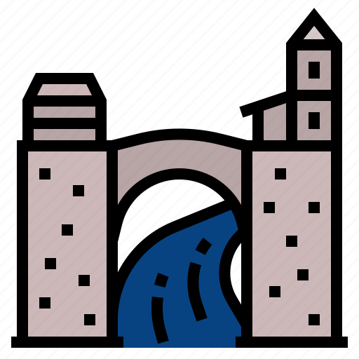 European, landmark, mostar, bosnia and herzegovina, old bridge stari most icon - Download on Iconfinder