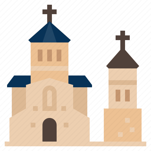 European, georgia, kazbegi, landmark, gergeti trinity church icon - Download on Iconfinder