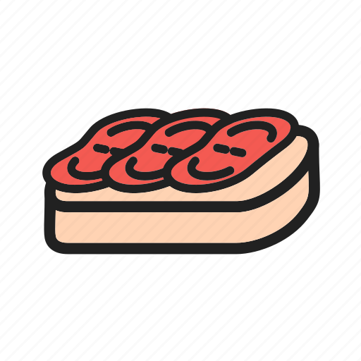 Appetizer, bruschetta, cheese, diet, mediterranean, sandwich, tomato icon - Download on Iconfinder
