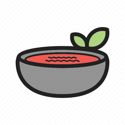 Bowl, bread, food, gazpacho, healthy, red, soup icon - Download on Iconfinder