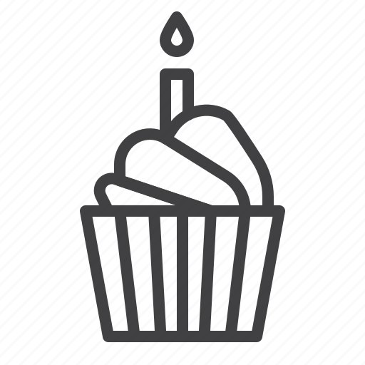 Birthday, cake, cupcake, candle icon - Download on Iconfinder