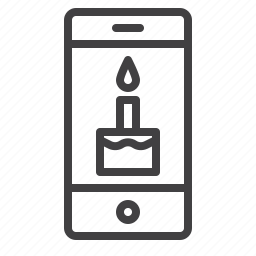 Smartphone, birthday, cake, display icon - Download on Iconfinder