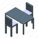 event, table, isometric