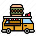 truck, food, delivery, hamburger, van