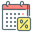 calendar, date, percentage, discount 