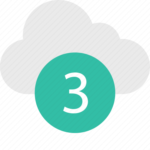 Cloud, file, number, server, three, up icon - Download on Iconfinder