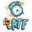 alarm, clock, late, network, schedule, social, time 
