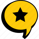 comment, communication, network, review, social, star