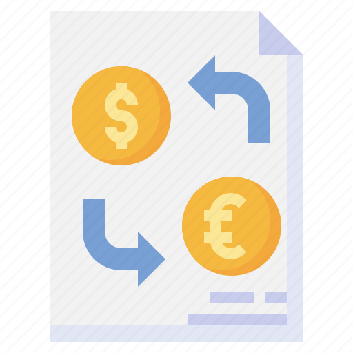 Document, bank, transfer, dollar, euro icon - Download on Iconfinder
