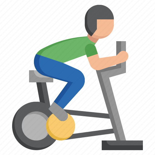 Exercising, spinning, bike, bicycle, exercise, stick, man icon - Download on Iconfinder