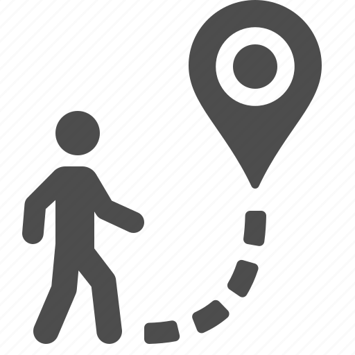 Destination, man, map marker, tourist, walking icon - Download on Iconfinder