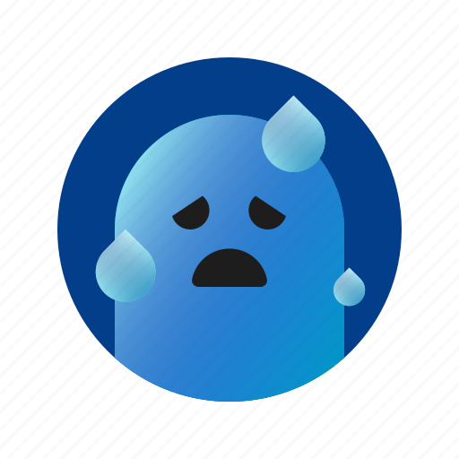 Downcast, face, sweat, emoticon, expression, feeling, emotion icon - Download on Iconfinder