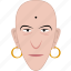 bald, earrings, face, indian, man, religious, shape 