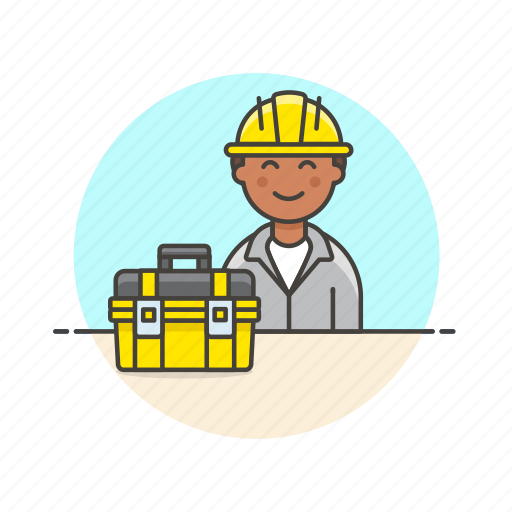 Engineer, factory, industry, box, equipment, helmet, man icon - Download on Iconfinder