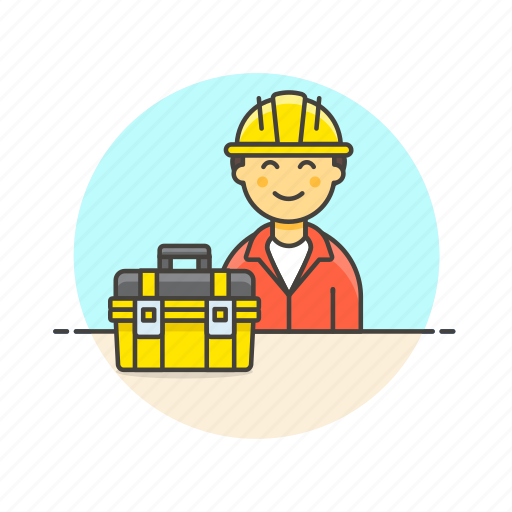 Engineer, factory, industry, box, equipment, helmet, man icon - Download on Iconfinder