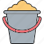 mud bucket, mud container, sand bucket, sack 