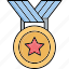 gold medal, star medal, medal, star badge, winning 