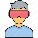 3d goggles, virtual gaming, gaming helmet, playing, movie