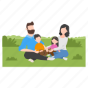 outdoor, family, picnic, parents, kids