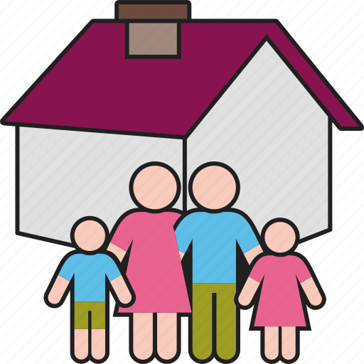 Children, family, father, home, house, mother, parents icon - Download on Iconfinder
