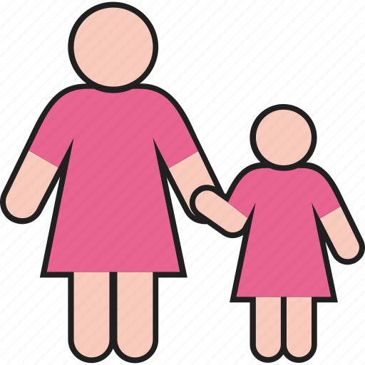 Daughter, family, girl, mother, woman icon - Download on Iconfinder