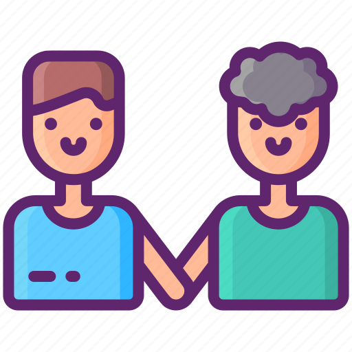 Mixed, men, couple, holding, hands, love icon - Download on Iconfinder