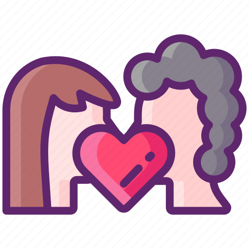 Mixed, women, couple, kiss, love icon - Download on Iconfinder