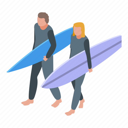 Family, holiday, surfing, isometric icon - Download on Iconfinder