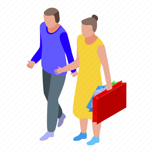 Family, holiday, shopping, isometric icon - Download on Iconfinder