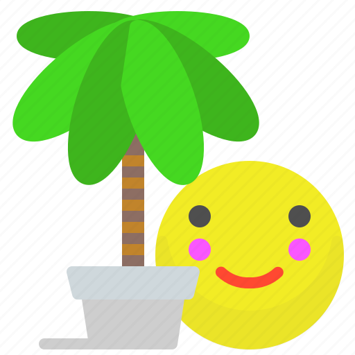 Holiday, palm, plant, smile, tree, vacation icon - Download on Iconfinder