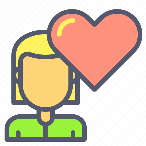 Female, heart, inloved, love, partner, romance, spouse icon - Download on Iconfinder