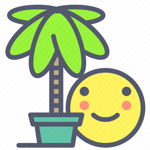 Holiday, palm, plant, smile, tree, vacation icon - Download on Iconfinder