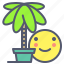 holiday, palm, plant, smile, tree, vacation 