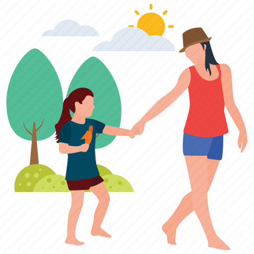 Baby and mother, baby care, baby playing, motherhood, mothers love, picnic time illustration - Download on Iconfinder